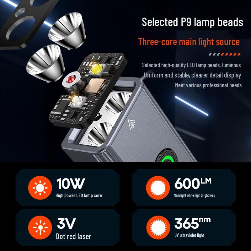Philips Rechargeable Multifunctional Flashlight with Triple Light Source