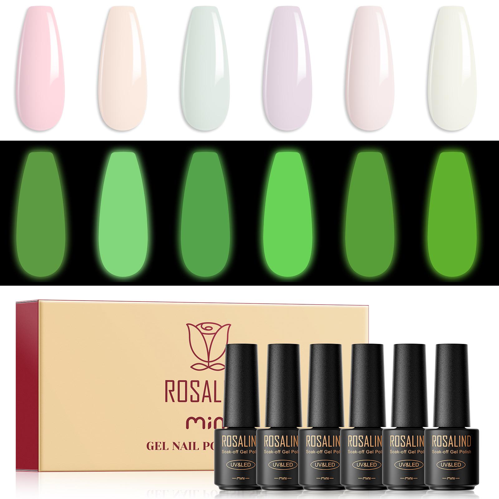 

ROSALIND 6 шт., полуперманентный лак для ногтей, гель-лаки для дизайна ногтей, набор УФ-светодиодных гель-лаков