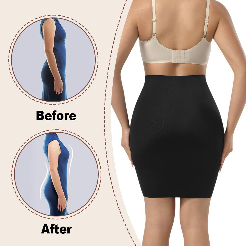 Women's High Waist Shapewear Half Slip, Seamless Tummy Control Butt Lifting Postpartum Slimming Skirt Under Dresses