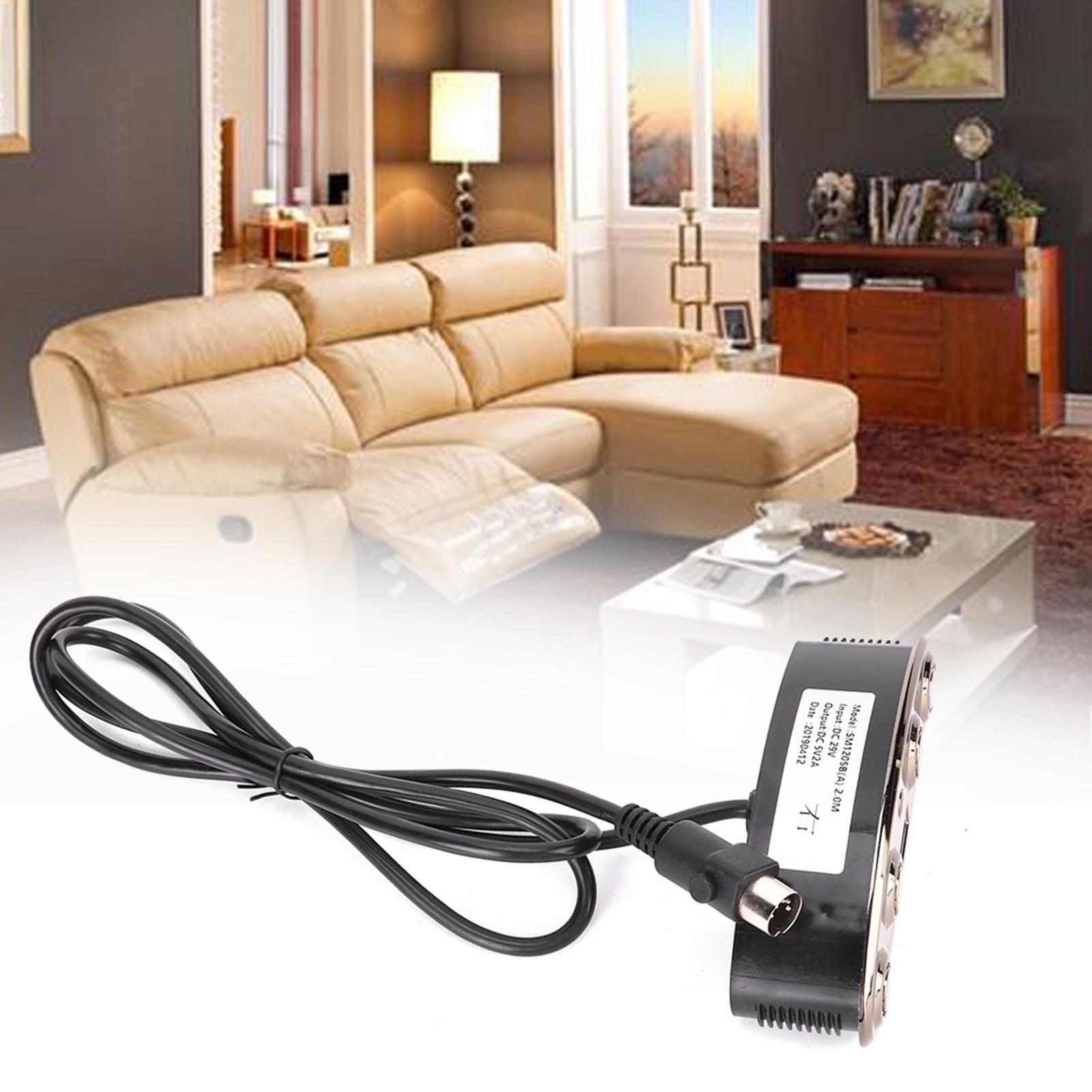 

Electroplated Button Socket Charger USB Sofa Charger USB Charging Handle with 5‑Button