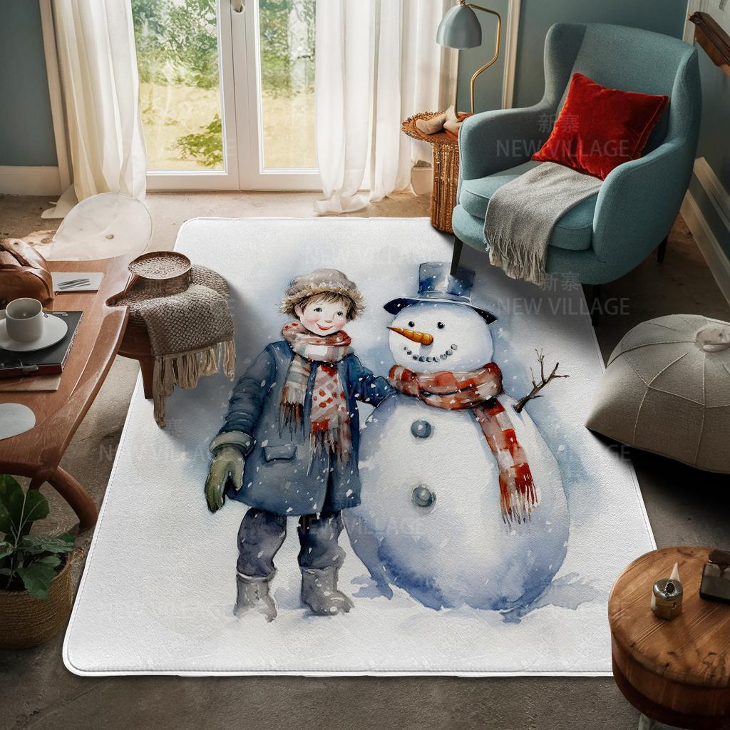 House Entrance Carpet Home Door Mat Living Room Bath Foot Bathroom Non-slip Water Absorption Rugs Bath Merry Christmas Winter