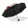 The Powerpuff Girls Season Automatic Folding Umbrella with Sturdy Iron Frame, Portable Compact Travel Umbrella All-Season Use Parties012