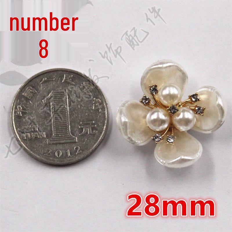 ABS Imitation Pearl Large Flower Center with Three, Four, and Five-Petal Options