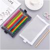 Large Capacity Transparent Mesh Pencil Case for Students - Portable and Durable