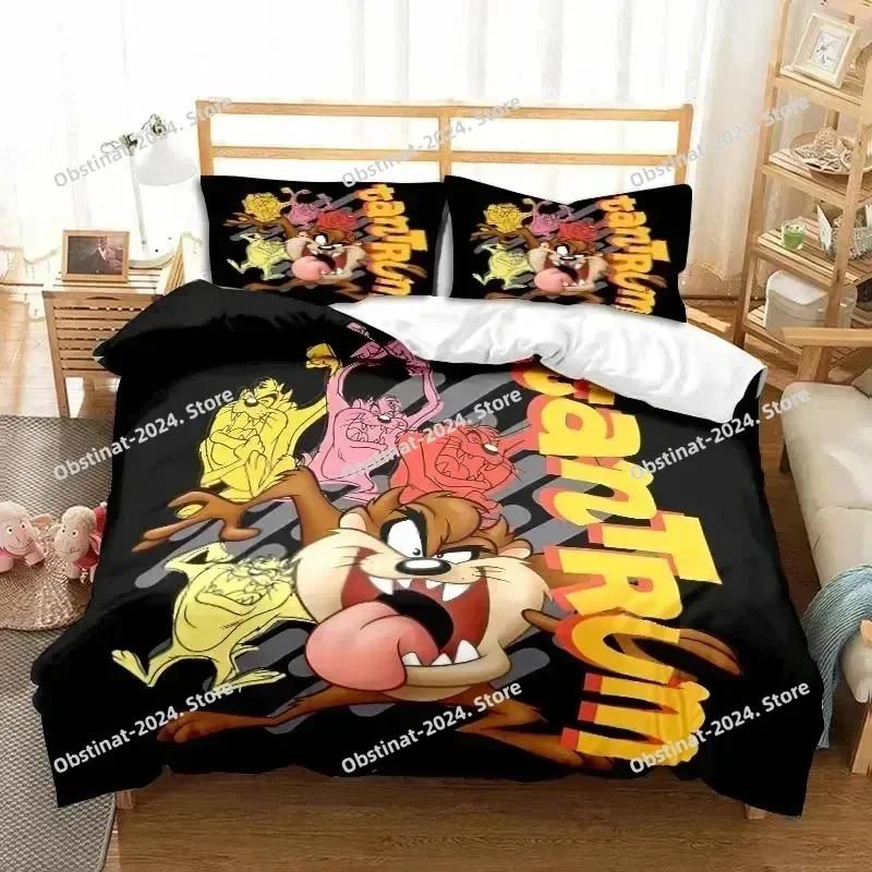 3D Cartoon T-Tasmanian Devil Bedding Set Print Bed Set With Pillowcase Bed Duvet Cover Soft Single Double Queen Super King Size