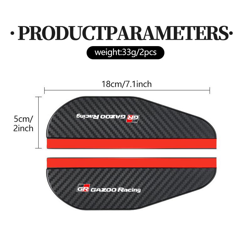 2PCS Car Rearview Mirror Rain Eyebrow Sticker Auto Accessories For Toyota GRsport Yaris Corolla Rav4 CHR Auris Cruiser