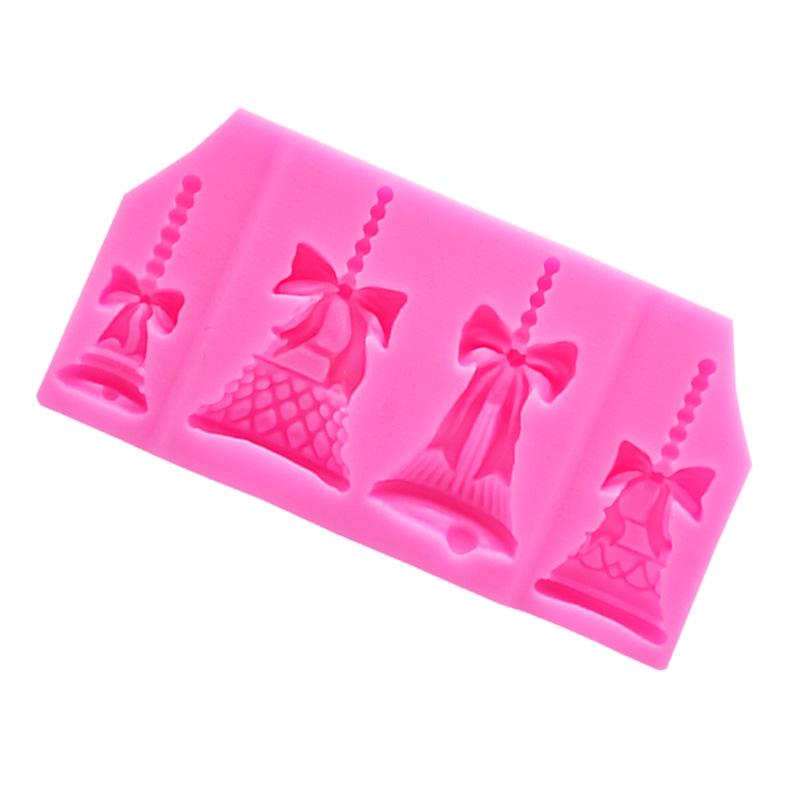 Food Grade 3d Christmas Bell Silicone Mold 4 Bells Cake Decorating Tool For Cake Xmas Dacoration Chocolate Mould Christmas Bells
