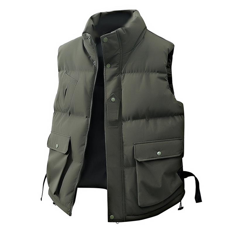 American vest men's autumn and winter thickened men's warm vest sleeveless jacket Korean version of the trend handsome vest