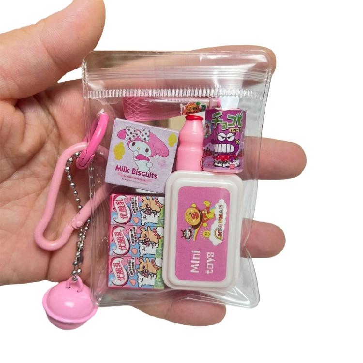 Tiny Food Themed Twist Egg Keychain Plastic Pendant Cute Backpack Charm Surprise Collectible Gift For Teens