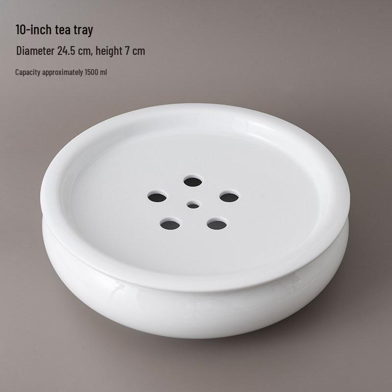 Сине-белый фарфоровый чайный сервиз с круглым подносом, китайский ретро, двухслойный дизайн