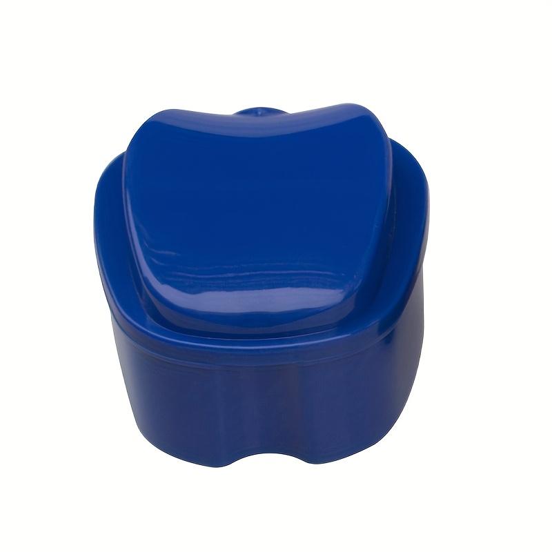 

Портативный контейнер для чистки зубных протезов с сетчатым фильтром и подвесной сеткой. Контейнер для чистки и хранения зубных протезов из прочного пластика. синий