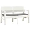Day and Night - Day and Night 2-seater Garden Bench with White Plastic Cushions 120 Cm