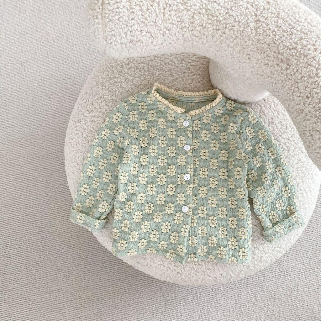 Infant And Toddler Set, Spring Clothing, Two-piece Floral Long Sleeved Shorts Set