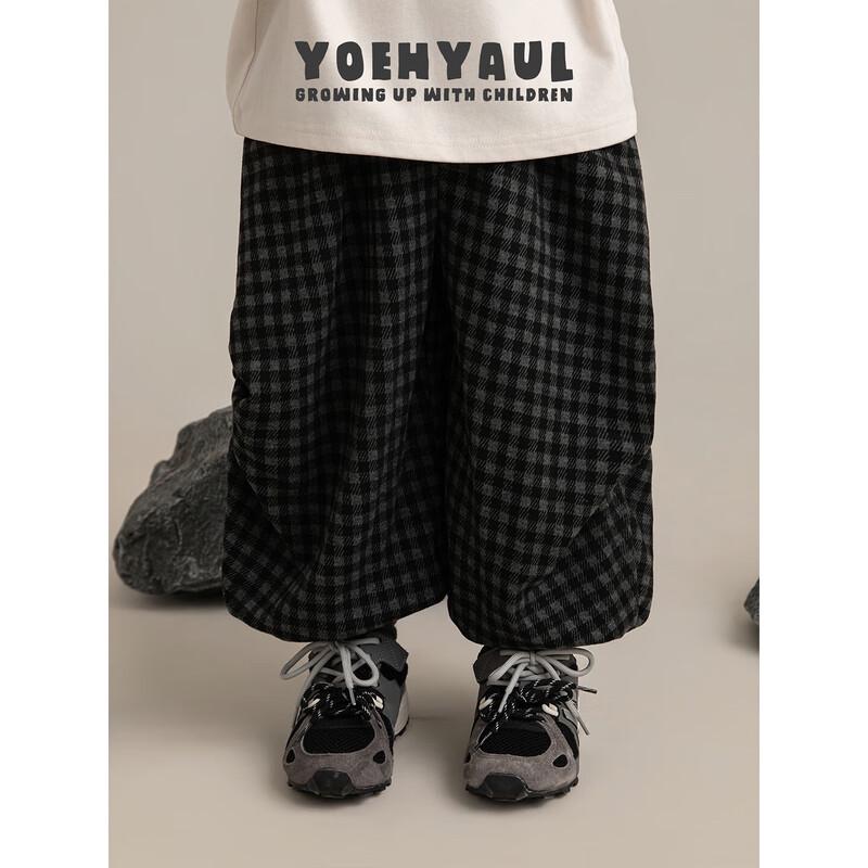 YouYou Boys  Winter Retro Plaid Harem Pants 120 cm