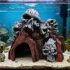 Handgefertigte Totenkopf-Aquariumdekoration Harz-Höhlenverstecke Künstlerische Totenkopfform Fischbecken Dekoration