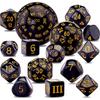 15 Teile/satz Polyedrische Würfel D3-D100 Sphärische RPG Komplette DND Opaque Schwarz 100 Seiten Würfel Rolle Spielen Tisch Party Brettspiel
