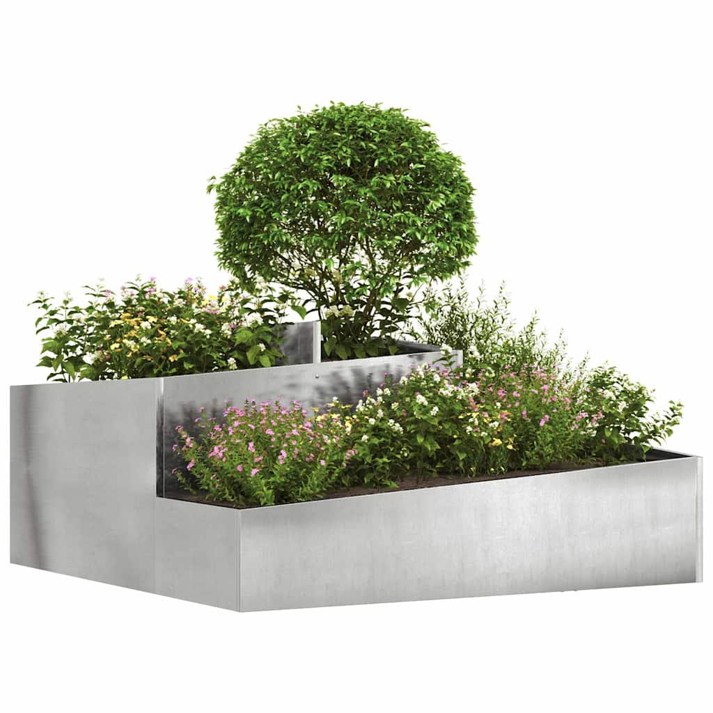 Garden Planter Silver 100 X 100 X 50 Cm Stainless Steel