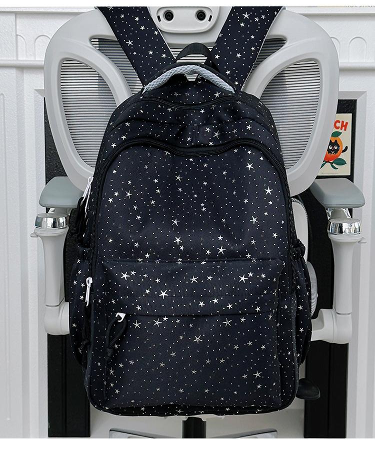 Schoolbag Korean Ins Wind Star Backpack Women, Large Capacity Junior High School Girls High School Student School Bag Leisure Travel Backpack