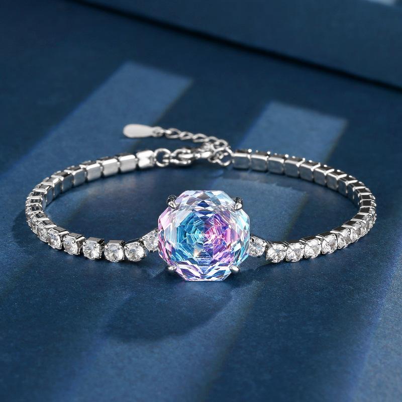 Jewelry Retro Simulation Rose Cut Colorful Treasure Color Retro Bracelet Bracelet Jewelry Heroine Stone 14Mm