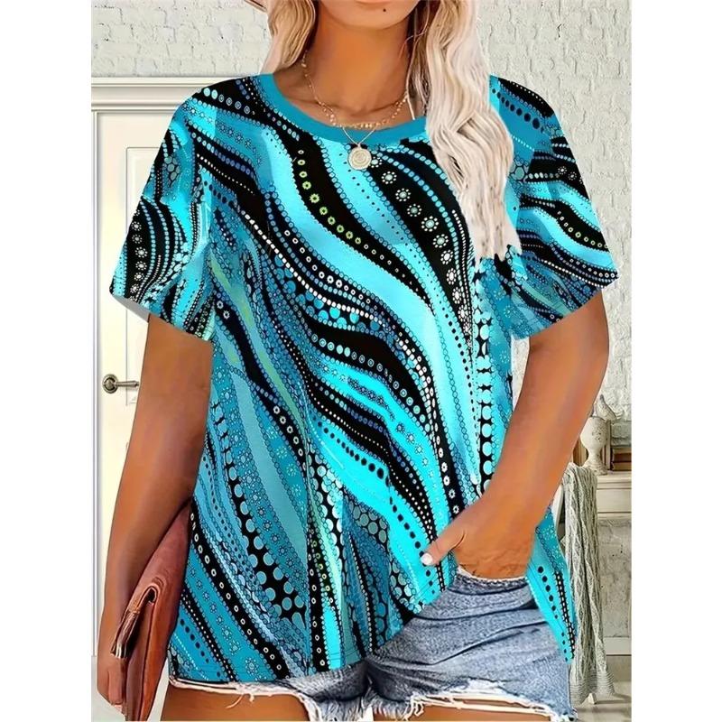 3D Printed Fashion Women's T-shirt Summer Breathable Casual Versatile