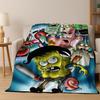 Cartoon S-SpongeBob SquarePants Patrick Star Flannel Blanket Soft Throw Blanket for Bed Bedroom Living Room Travel Picnic Gift