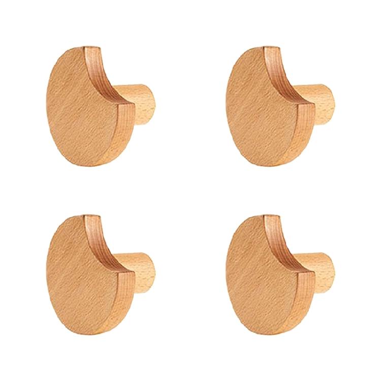 4pcs Multipurpose Florals Cabinet Knobs Sturdy Wood Handles Convenient for Childrens Room Dressers and Chests Use