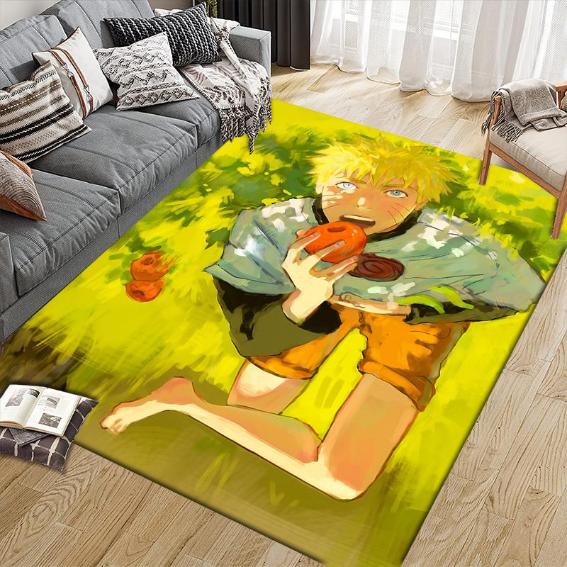 Cartoon Naruto Square Area Rug, Non-Slip Floor Mat for Decor, Perfect Gift for Naruto Fans