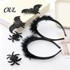 Dark Style Cosplay Hair Hoop Halloween Headbands, Black Spider Bat Headband, Glitter Fluffy Creative Headgear for Women, Teens, Cosplay, Costume