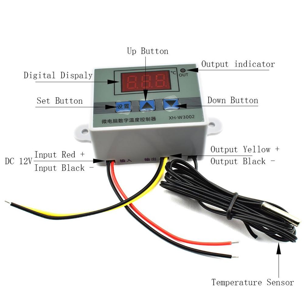 XH-W3002 Digital LED Control Temperature Microcomputer Thermostat Switch Thermometer New Thermoregulator 12V 24V 110-220V