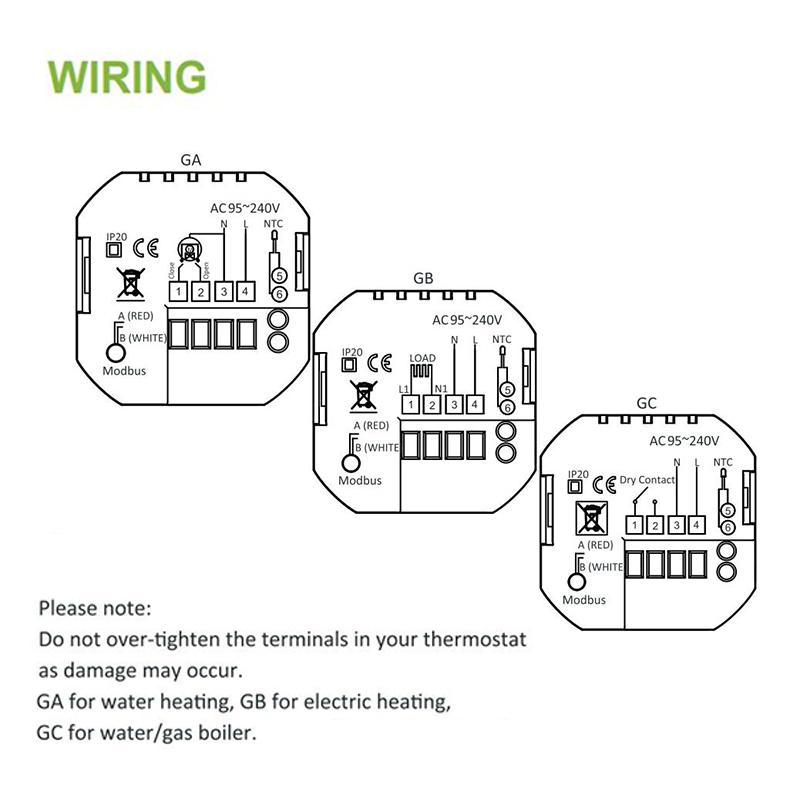 TUYA Wi-Fi Smart Large Colorful Screen Room Programmable Air Thermostat WIFI for Switch Heating Cooler Bridge Voice Alexa