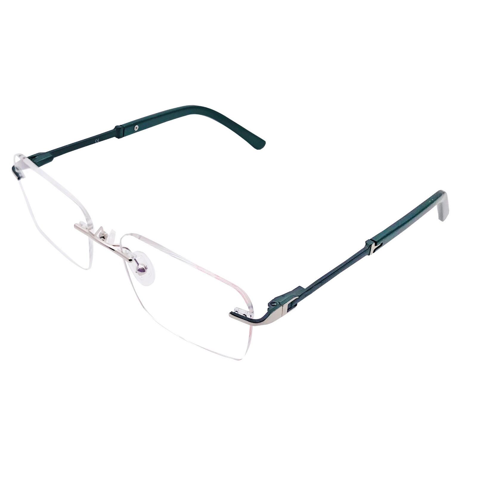 RSINC Унисекс Ободковая Металлическая Оправа Модные Оптические Серебристо-Зеленые Tom55-17-142 IB-16 B0DJQYXXXK