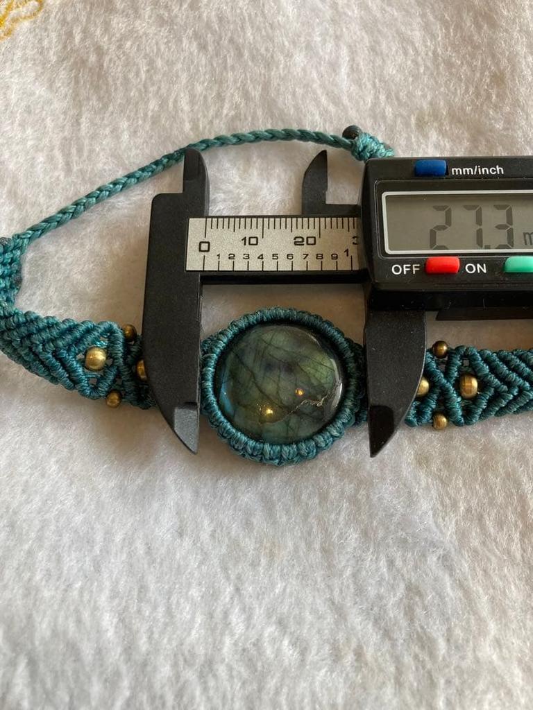 Labradorite bracelet macrame intuition enhancement natural stone power