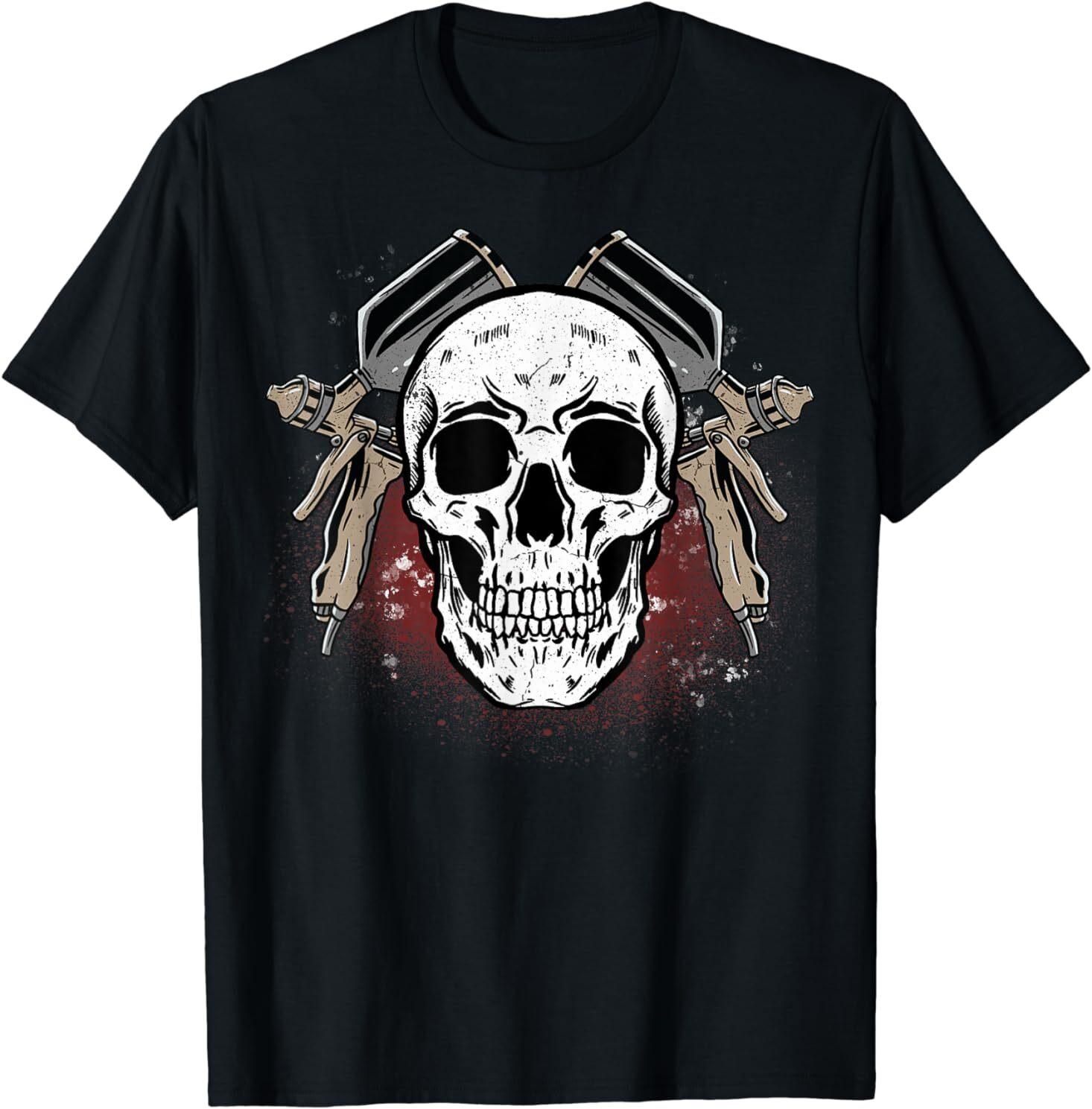 NEW LIMITED Automotive Car Vehicle Sprayer Skull Auto Body Painter T-Shirt S-3XL S разноцветный