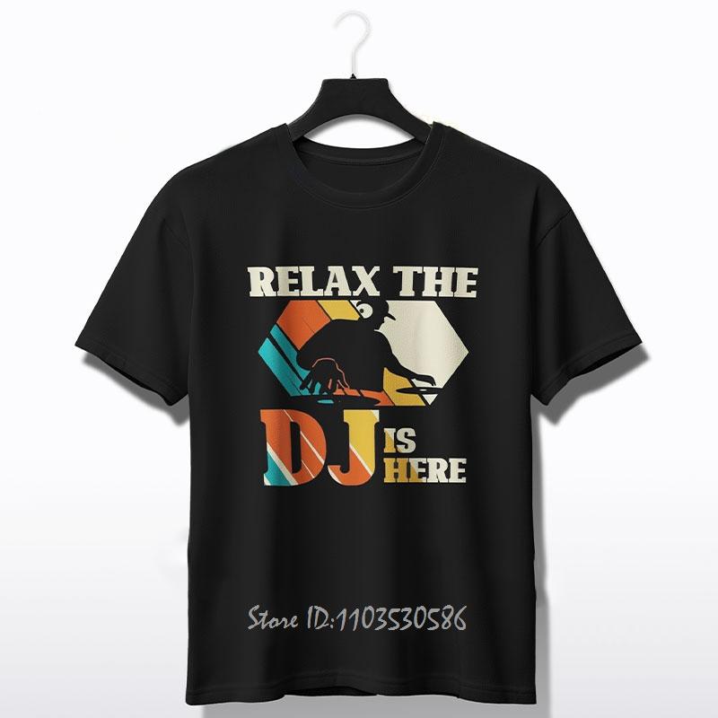 DJ In Progress Cotton Tshirt Casual Geometric Print Oversized T-shirt - Perfect For Summer Outdoor Unisex Tops TeesunisexClothing