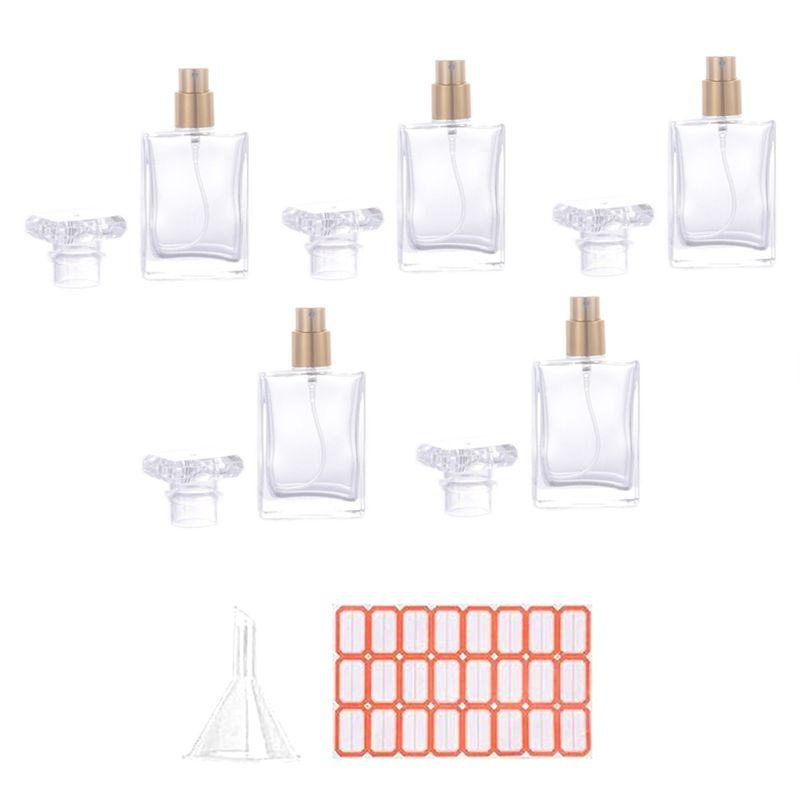 AEE4-5Pcs 30Ml Spray Bottles Small Cosmetic Atomizer Perfume Bottles Atomizing Spray Container Glass Spray Bottle For Travel прозрачный