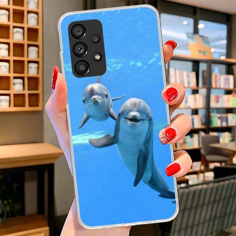 Ocean Animal Cute Dolphin Phone Case For Samsung Galaxy A17 A37 A57 A16 A26 A36 A56 A15 A25 A35 A55 A14 A24 A34 A54 A13 A23 A33