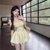 Yellow Suspender Dress for Women, Chadopamine Hot Girl, Sexy Little Waisted Princess, Puffy Skirt, Birthday Dress
