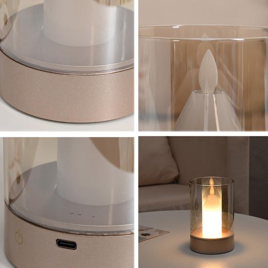 Yousheng LED Night Light with Gesture Control Soft Glow Flicker Free Motion Sensor Technology Bedside Lamp Simulation Candle Decor