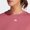 Adidas Studio Tee Quick-Dry Yoga Fitness Short Sleeve T-Shirt Women Tops Rock-Layer-Pink IB8563