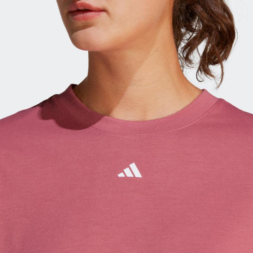 Adidas Studio Tee Quick-Dry Yoga Fitness Short Sleeve T-Shirt Women Tops Rock-Layer-Pink IB8563