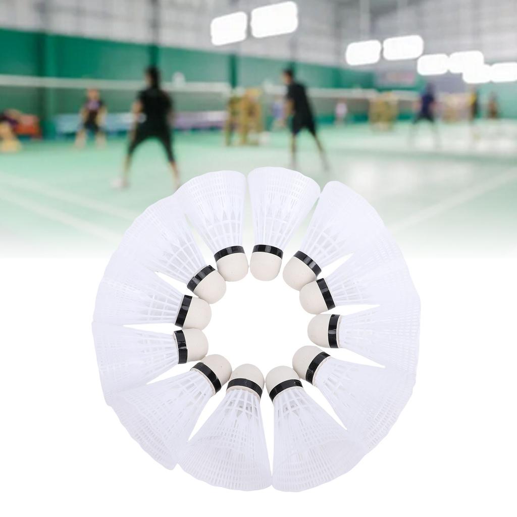 12 Peças Petecas de Nylon com Estabilidade Alta Velocidade Bolas de Badminton para Prática de Batidas Treino Esportes Internos ao Ar Livre