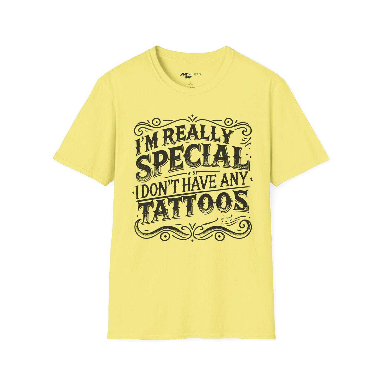 Vintage Engraving T-Shirt: I m Really Special, No Tattoos Graphic Tee 2XL