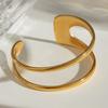 Yori Waterproof Stainless Steel Metal Geometric Open Cuff Bracelet Bangle Statement Gold Color Jewelry Women Bijoux