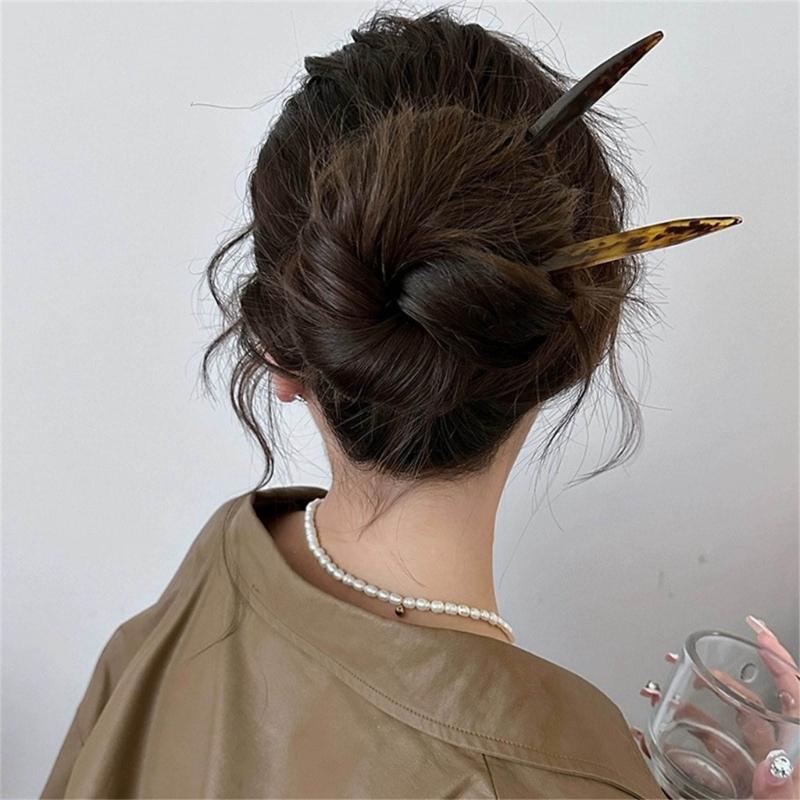 Acetate Hair Stick For Secure Bun Updos Classical Design Hairpin For Women Daily Use And Special Occasion Dressingup