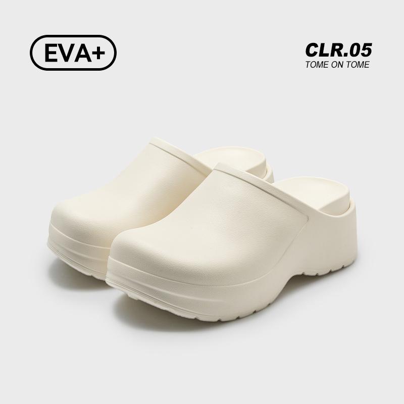 

6,5 см увеличение высоты Baotou поварские туфли женские уличные универсальные водонепроницаемые и грязеотталкивающие не скользящие не устающие ноги с поддержкой свода стопы тапочки 37-38 белый