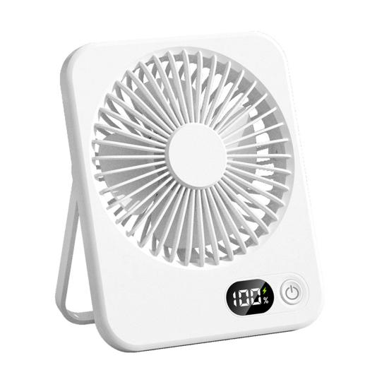 Přenosný stolní ventilátor dobíjecí 1200mAh bateriový stojací ventilátor s digitálním displejem Mimořádně tichý skládací stolní ventilátor 5 nastavitelných rychlostí