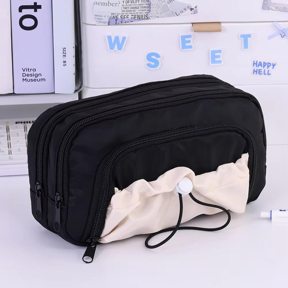 3 Layers Large Capacity Pencil Bag Aesthetic Pen Case Big Stationery Bag Zipper Pencil Pouch Children Pen Bag School Supplies
