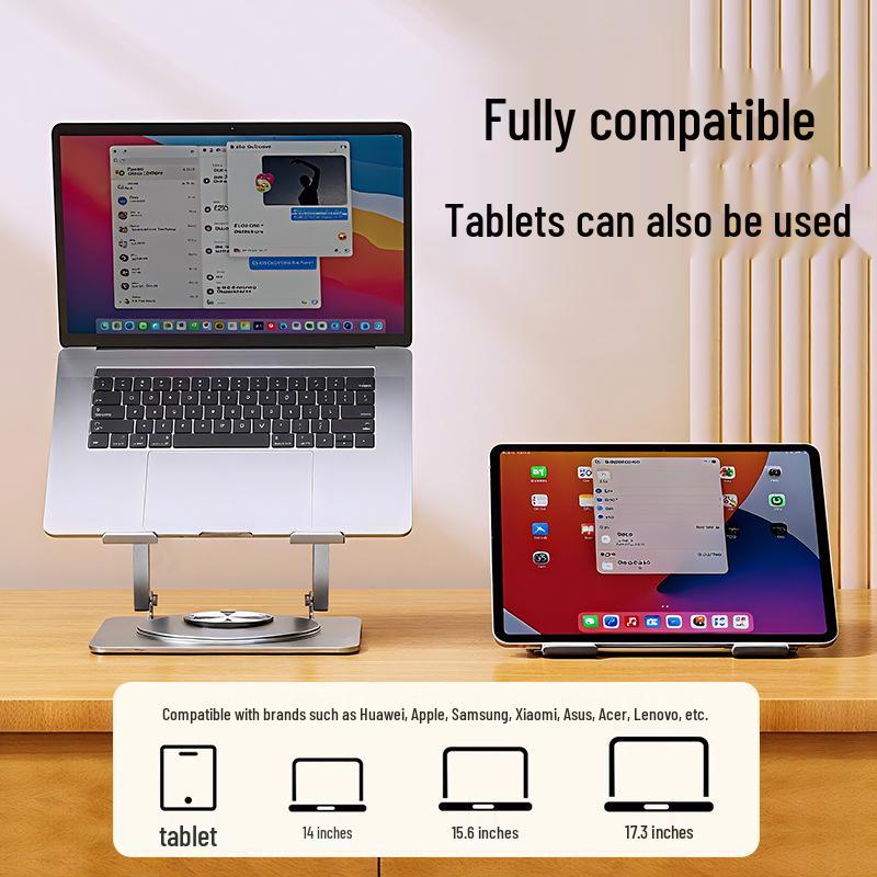 360° Rotating Laptop & Tablet Stand with Heat Dissipation