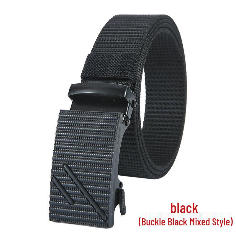 

Men s Eco-Friendly Nylon Tactical Belt with Automatic Buckle - Casual & Versatile Canvas Woven Design for Outdoor Sports 125 CM with Buckle
