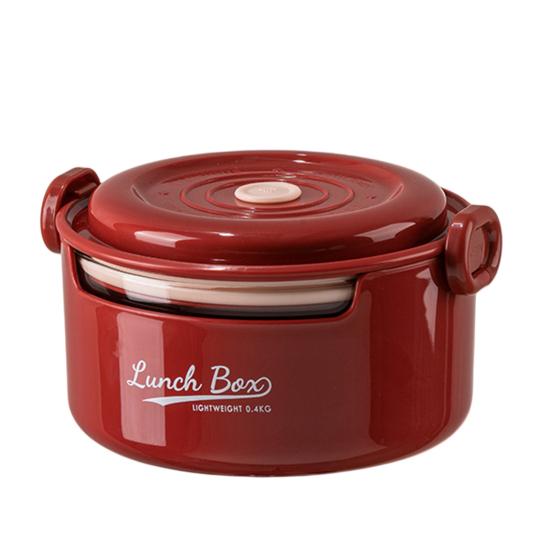 800ML Round Glass Lunch Box with Leakproof Lid Food Grade Dishwasher Microwave Freezer Safe Students Kids Adults Bento Food Snake Container